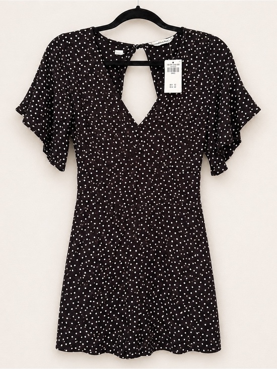 Abercrombie & Fitch Pants - Abercrombie & Fitch Black Romper with White Polka Dots and Keyhole Neckline